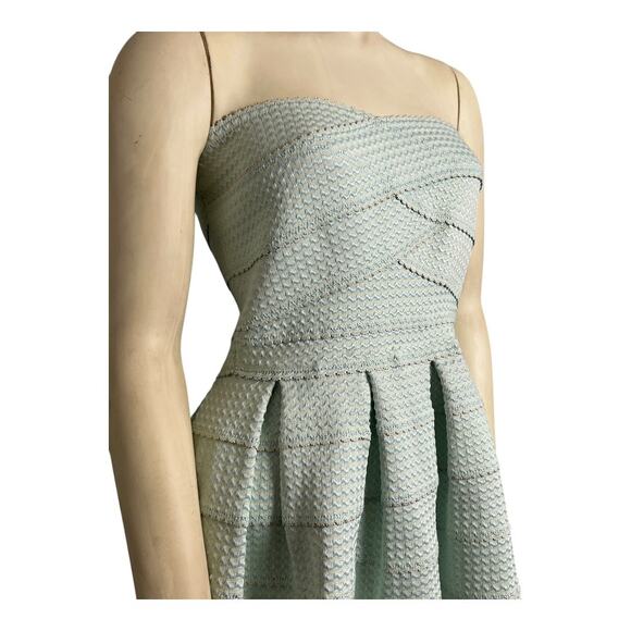 June & Ivy Strapless Bandage Fit & Flare Dress Mint Green Women M Cocktail Party - Picture 4 of 11